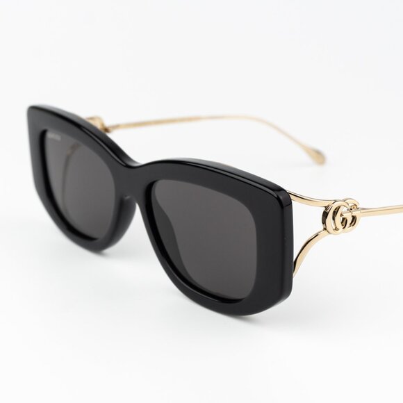 Gucci Women Sunglasses Black Gold Grey Butterfly GG1566S 001 BRAND NEW - Picture 4 of 11